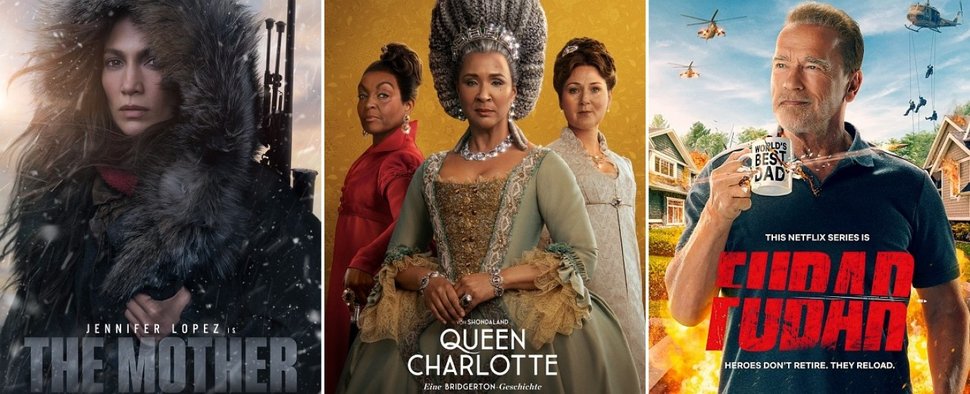 Kommen im Mai zu Netflix: Der Film „The Mother“, „Königin Charlotte: Eine Bridgerton-Geschichte“ und „Fubar“ – Bild: Netflix