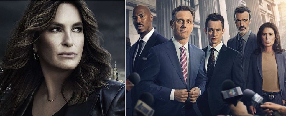 „Law & Order“: Captain Benson (Mariska Hargitay, l.) trifft im neuen Crossover auf ihre Kollegen der Mutterserie (r.) – Bild: NBC