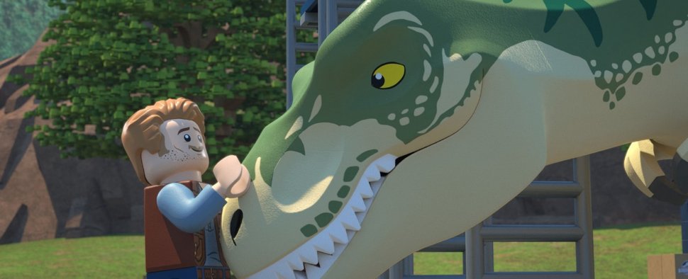 „Jurassic World“: Owen und der Hybrid Mischling – Bild: LEGO