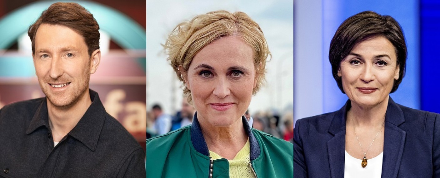 „hart aber fair“, „maischberger“, „Caren Miosga“: ARD-Polittalks mit neuem Gesamtkonzept für 2025 – Jüngere Zielgruppen sollen non-linear erreicht werden – Bild: WDR/​Thomas Kierok/​NDR/​Begüm Düzgün/​WDR/​Thomas Kierok