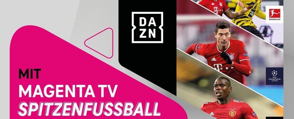 Für Sportfans: DAZN und MagentaTV bauen Zusammenarbeit aus – Preisvorteil für MagentaTV-Kunden ab Mitte Februar – Bild: Telekom