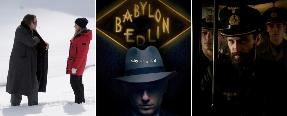 Neue Staffeln kündigen sich an: „Der Pass“ geht in Staffel zwei, „Babylon Berlin“ in Staffel vier und „Das Boot“ in Staffel drei – Bild: Sky