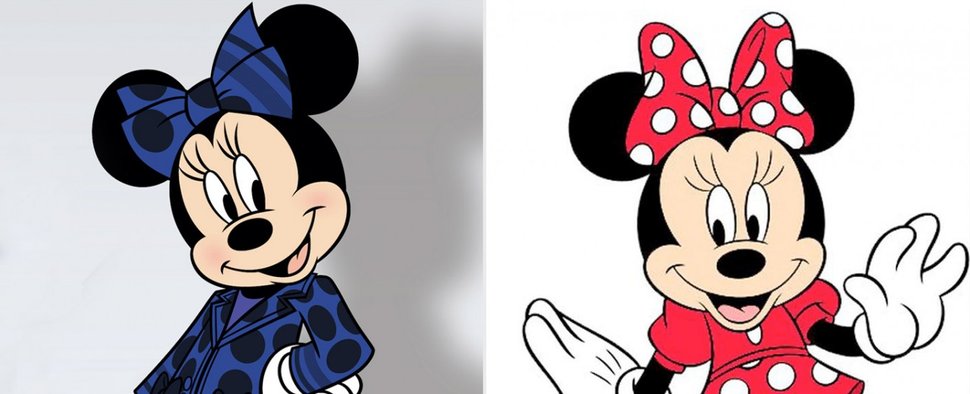 Neues Kostüm links, altes Kostüm rechts: Minnie Mouse liebt Punkte – Bild: The Walt Disney Company