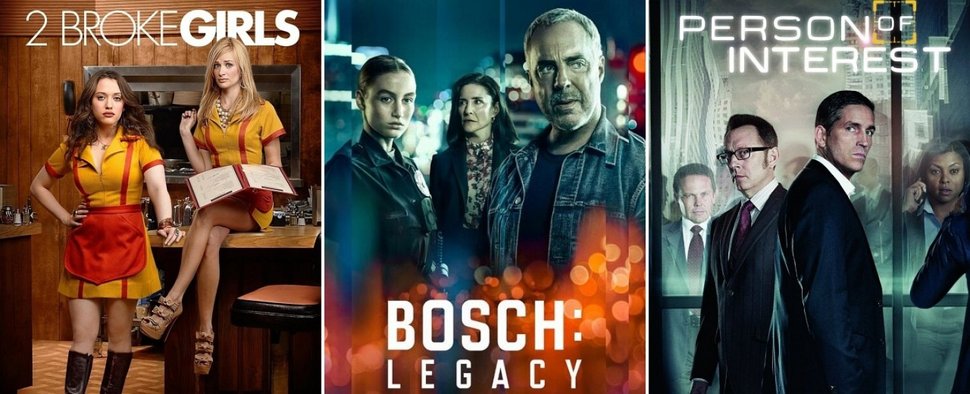 Nun bei Freevee mit Werbung: „2 Broke Girls“, „Bosch: Legacy“ und „Person of Interest“ – Bild: Warner Bros TV/Amazon Freevee/Warner Bros TV