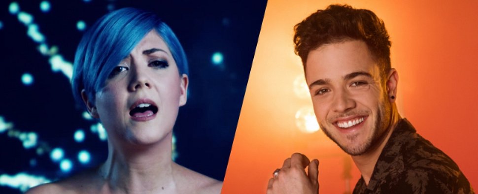 Paenda (l.) singt für Österreich, Luca Hänni (r.) für die Schweiz – Bild: Eurovision/ORF/SRF/Lukas Maeder