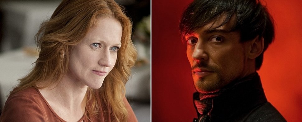 Paula Malcomson (l.) und Blake Ritson (r.) sind neu bei „Krypton“ – Bild: Showtime/Starz