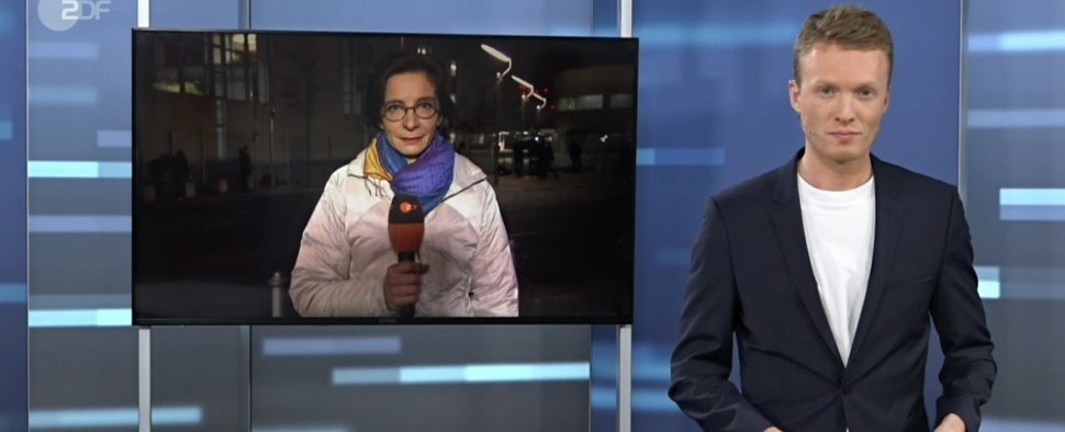 Philip Wortmann (r.) und Diana Zimmermann (l.) präsentierten am Mittwoch ein „heute live“ zum Ampel-Aus – Bild: ZDF/Screenshot