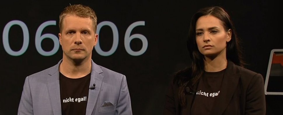 Oliver und Amira Pocher schweigen 8 Minuten und 46 Sekunden – Bild: RTL/Screenshot