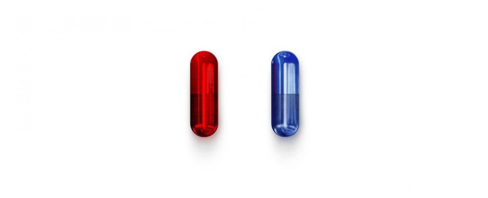 Poster zu „Matrix Resurrections“: Rote Pille oder blaue Pille? – Bild: Warner Bros.