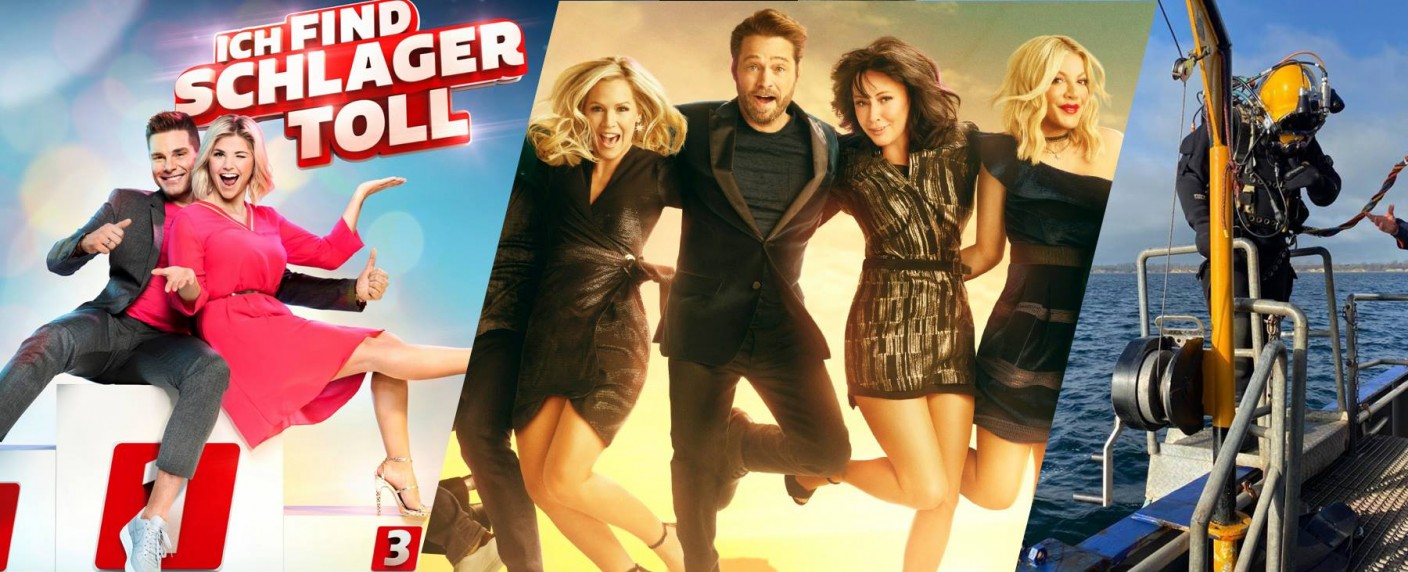 Programm-Highlights 2021/​22 bei Nitro, RTLplus und VOXup – Von Schlager über Fußball bis hin zu „Outlander“ und „BH90210“ – Bild: TVNOW/​Ruprecht Stempell/​TVNOW/​ ©2019 Fox Media LLC – Shane Harvey/​TVNOW