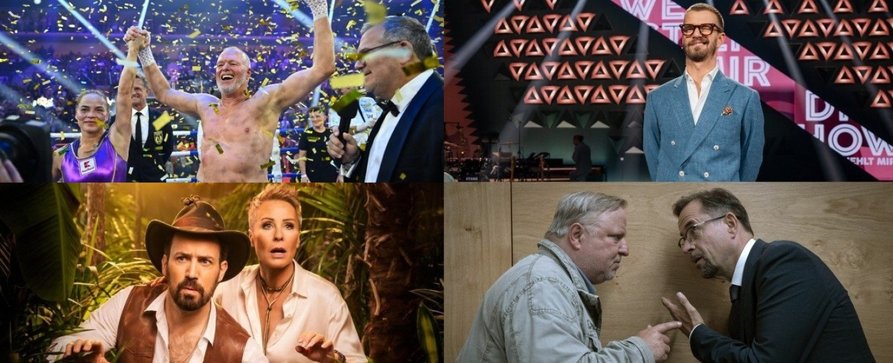Von „Raab vs. Halmich“ über Dschungelcamp und „Tatort“ bis „Wer stiehlt mir die Show?“: Das waren die größten TV-Hits 2024 – Deutsche Fernseh-Erfolge des Jahres im Rückblick – Bild: Raab Entertainment/​Willi Weber/​ProSieben/​Florida TV/​Julian Mathieu/​RTL/​Pascal Bünning/​WDR/​Bavaria Fiction GmbH/​Thomas Kost