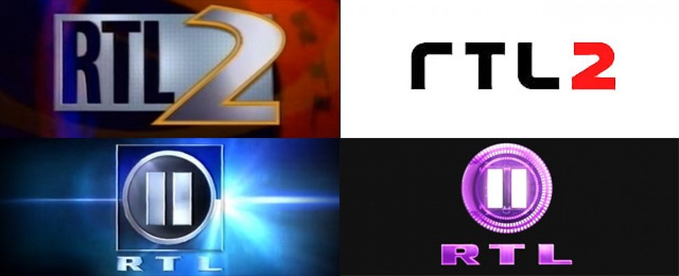 RTL II-Logos in den Jahren 1993, 1996, 1999 und 2011