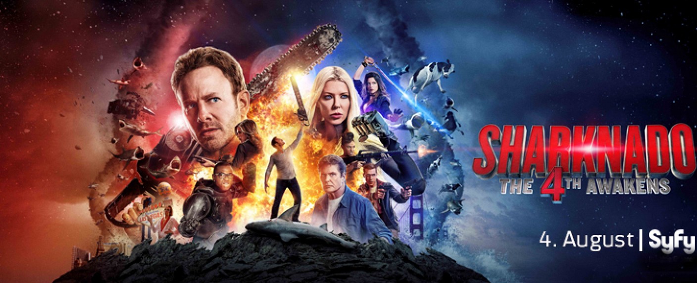 „Sharknado“. Vierter Teil im August in Deutschland – „The 4th Awakens“ kommt schnell ins deutsche Fernsehen – Bild: Syfy