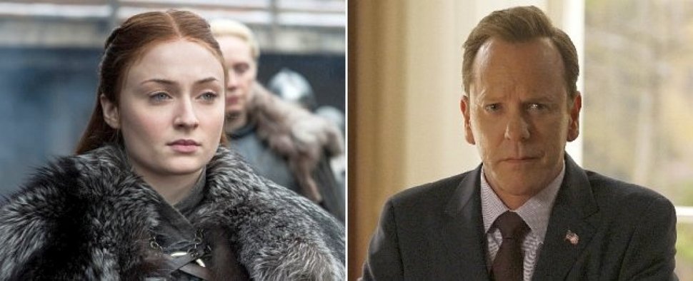 Sophie Turner in „Game of Thrones“ und Kiefer Sutherland in „Designated Survivor“ – Bild: HBO/ABC