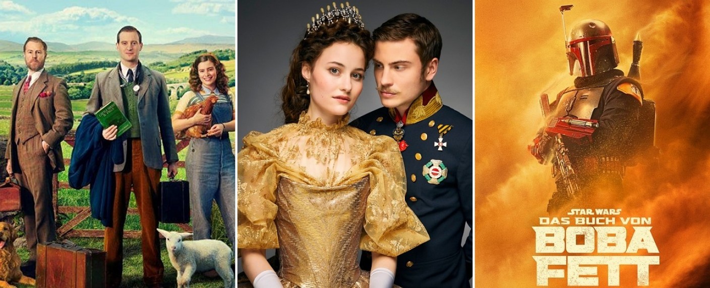 Die 8 wichtigsten Serien im Dezember – Von „Sisi“ bis „Boba Fett“, von „Der Doktor und das liebe Vieh“ bis zu „Der Palast“ – Bild: Channel 5 /​ RTL, Story House Pictures, René Arnold /​ Disney+