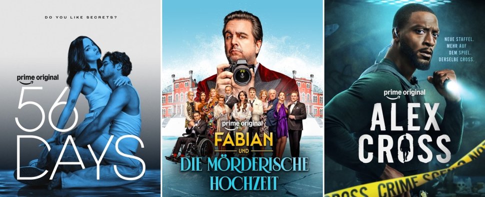 Starten im Februar mit neuen Folgen: „56 Tage“, „Fabian und Die mörderische Hochzeit“ sowie „Alex Cross“ – Bild: Amazon Prime Video