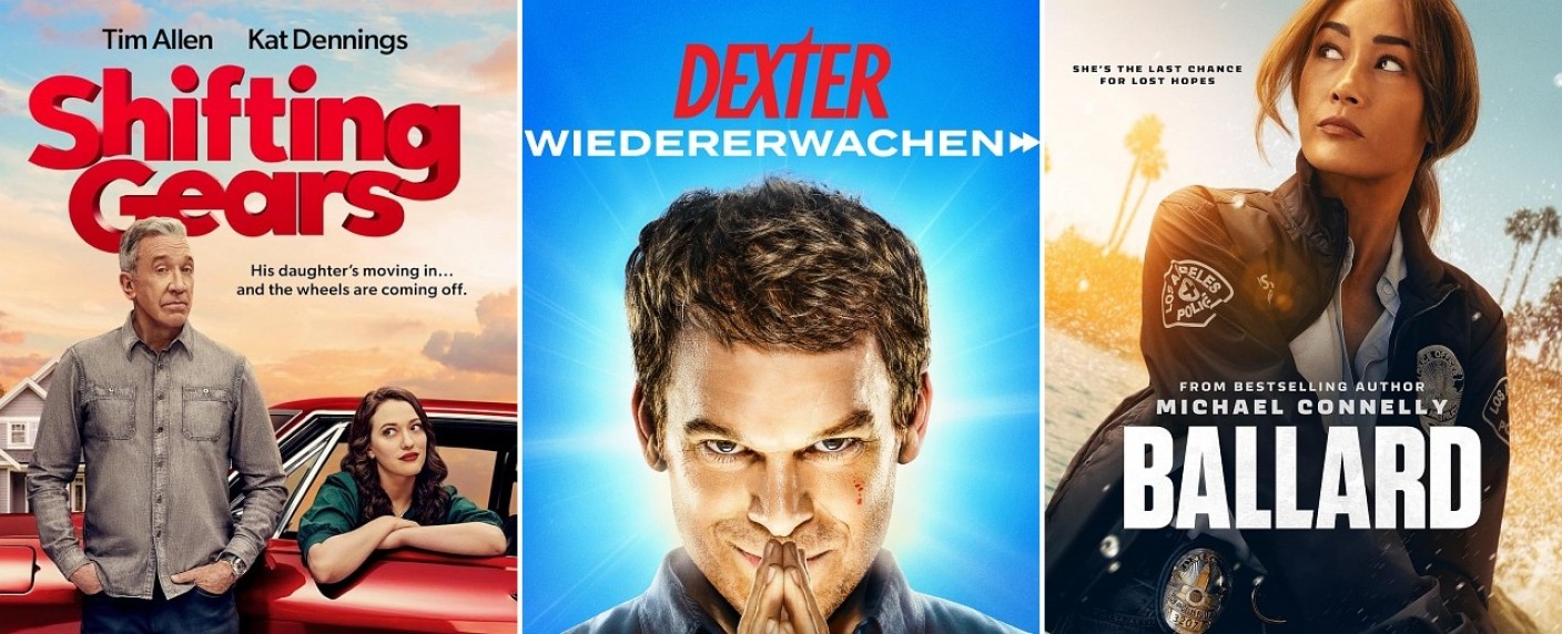 Die 7 wichtigsten Serien im Juli – Von „Navy CIS: Origins“ bis „Dexter: Wiedererwachen“, von „Shifting Gears“ bis „Ballard“ – Bild: Disney+, Paramount+, Prime Video