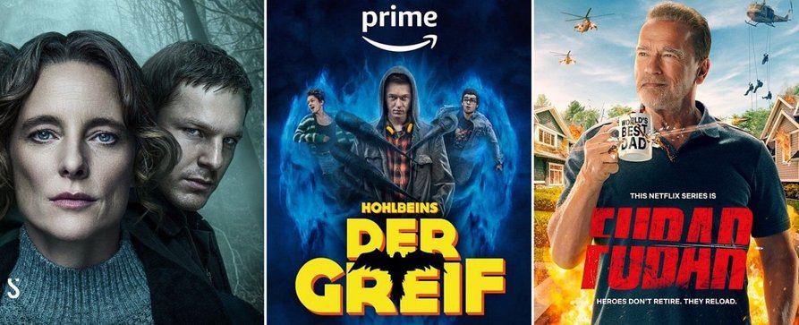 Die 10 wichtigsten Serien im Mai – Von „Zwei Seiten des Abgrunds“ bis „FUBAR“, von „Der Greif“ bis „German Genius“ – Bild: RTL Deutschland+Warner Bros. Discovery+Benno Kraehahn /​/​ Prime Video /​/​ Netflix