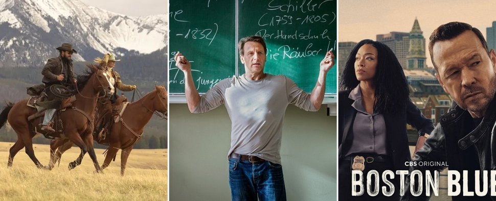 Starten im Mai: „Dutton Ranch“, „Der Lehrer“ (Reboot mit Staffel 10) und „Boston Blue“ – Bild: Paramount+ // RTL, Steffen Junghans // CBS
