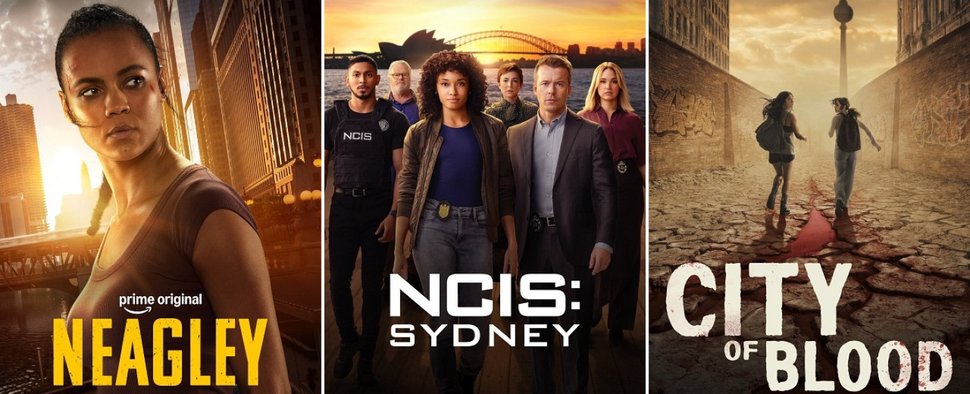 Starten im September in Deutschland: „Neagley“, „Navy CIS: Sydney“ und „City of Blood“ – Bild: Prime Video/CBS Studios Inc/Disney+