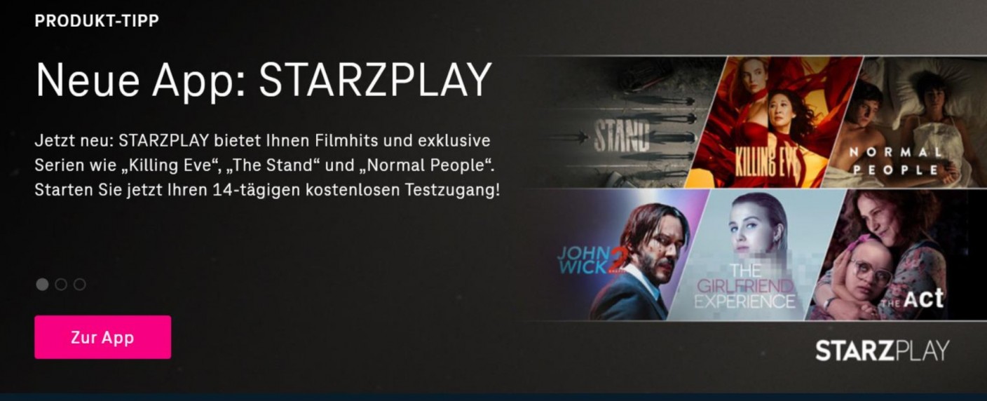 Starzplay startet in Deutschland bei MagentaTV – Streaminganbieter von Lionsgate vergrößert technische Reichweite – Bild: Starzplay/​MagentaTV