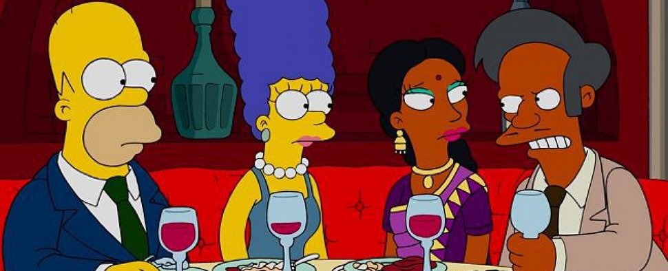 Stein des Anstoßes: Apu Nahasapeemapetilon (r.) in „Die Simpsons“ – Bild: FOX