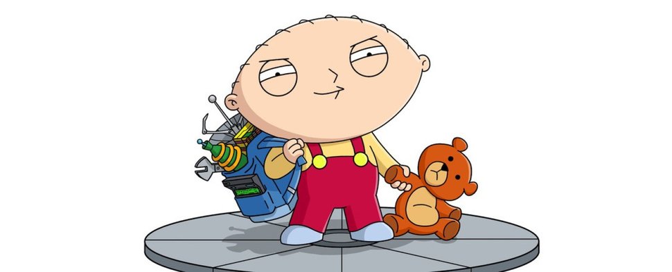 Stewie Griffin mit Teddybär Rupert und Zeitmaschine in „Stewie“ – Bild: 20th Television Animation