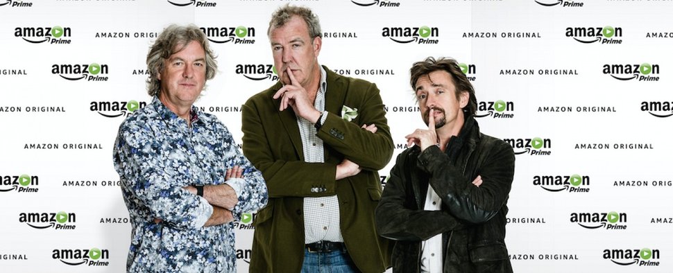 „The Grand Tour“: Richard Hammond (r.) mit den Moderatoren-Kollegen James May und Jeremy Clarkson – Bild: Amazon Prime Video