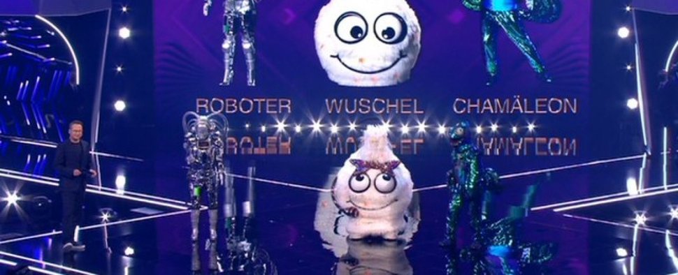„The Masked Singer“ am gestrigen Dienstagabend: Roboter, Wuschel und Chamäleon mussten zittern. – Bild: ProSieben/Screenshot