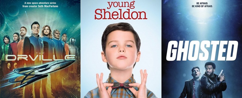 „The Orville“, „Young Sheldon“ und „Ghosted“ landen bei der ProSiebenSat.1-Gruppe – Bild: FOX, CBS, FOX