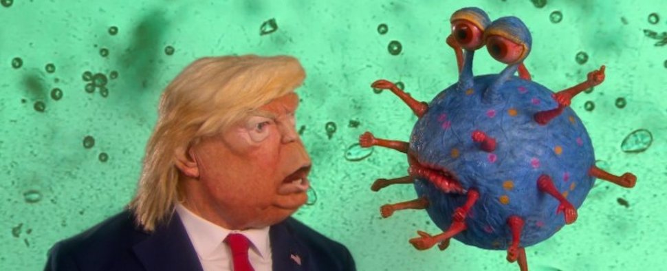 Trump und das Coronavirus in „Spitting Image“ – Bild: BritBox/Avalon