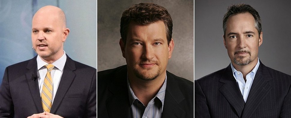 V.l.: Glenn Geller, Nachfolger Kelly Kahl sowie Thom Sherman – Bild: CBS, CBS, The CW