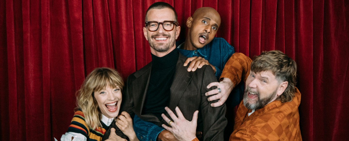 „Wer stiehlt mir die Show?“: An diesem Tag startet die neunte Staffel – Heike Makatsch, Rea Garvey und Teddy Teclebrhan wollen Joko Winterscheidt die Show stehlen – Bild: Joyn/​Florida TV/​Julian Mathieu