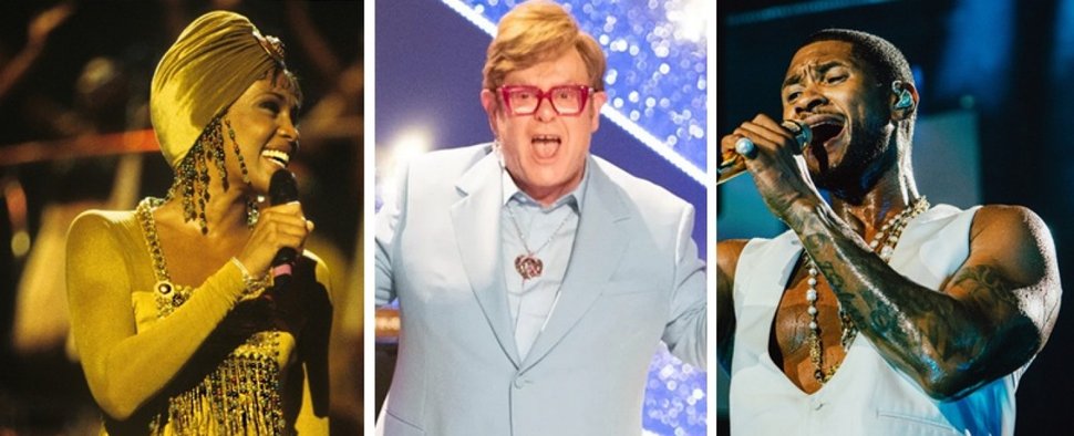 (v. l.) Whitney Houston, Elton John und Usher – Bild: ZDF/Sony Music/ZDF/Mercury Studios/ZDF/Sony Pictures Entertainment