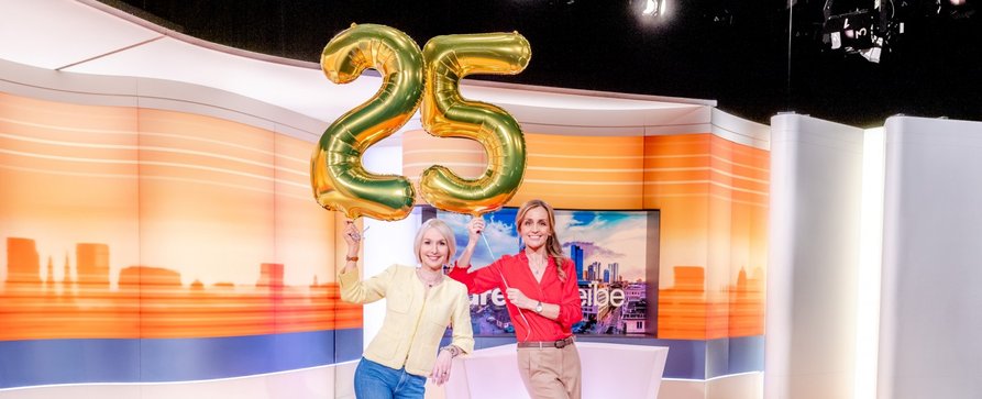 ZDF-„drehscheibe“ feiert 25-jähriges Jubiläum – Jubiläumsausgabe mit Babette von Kienlin und Sandra Maria Gronewald – Bild: ZDF/​Michael Braunschädel