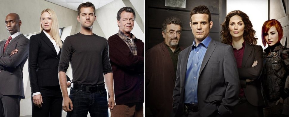 Zwei der neuen Serien im Freevee-Angebot: „Fringe“ (l.) und „Warehouse 13“ (r.) – Bild: FOX/Syfy
